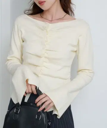 Kastane 프론트 개더 니트 가디건