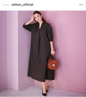 utilism 롱 플레어 원피스 다크 브라운