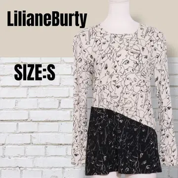 하자품 LilianeBurty ECLAT 아트 패턴 롱 슬리브 S