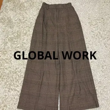 GLOBALWORK 글로벌 워크 글렌체크 와이드 팬츠