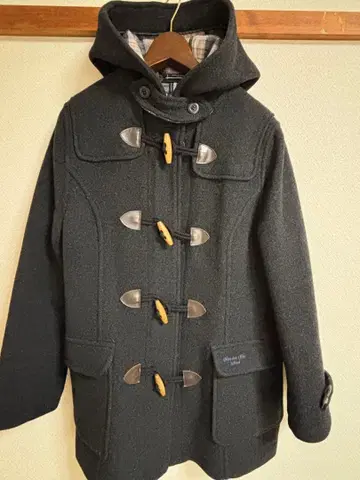 더플 코트 블랙 울 혼방