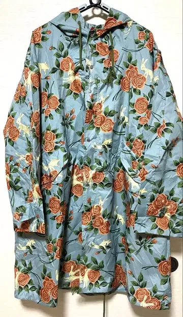 마타노 아츠코 라무리즈 토끼와 장미 무늬 레인코트 새상품 여성용