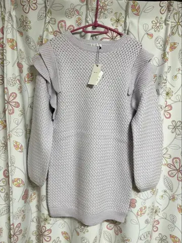 MIIA 라벤더 컬러 프릴 니트 스웨터 니트 원피스