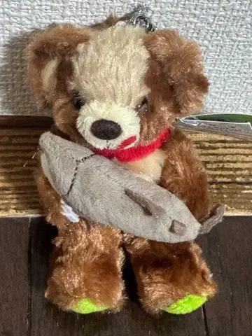 물고기를 든 곰 봉제 인형 고토치 베어 홋카이도 연어