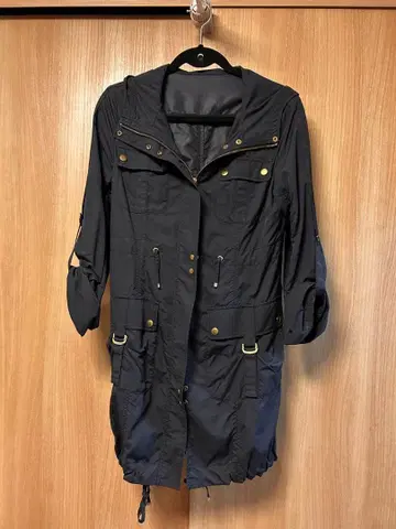 스프링 코트 골드 버튼 네이비