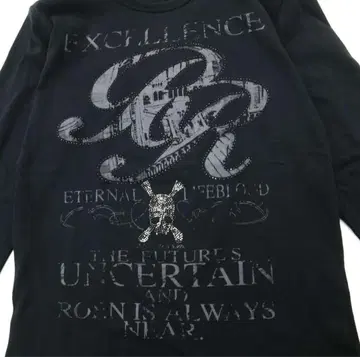 블랙 그래픽 프린트 긴팔 티셔츠 y2k 그런지