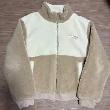 GUESS 플리스 자켓 베이지/화이트
