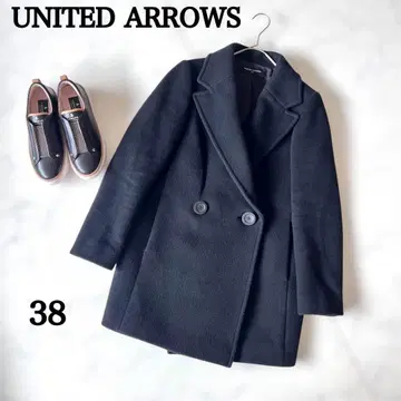 [ UNITED ARROWS ] 미들 코트 체스터 코트 블랙 38 일본제