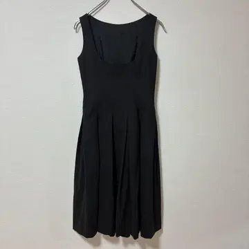 테리 블랙 슬리브리스 무릎 기장 원피스 여성용 사이즈 0