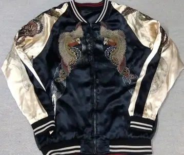 미야비유이 리버서블 스카잔 대봉황 벚꽃 용 패턴 레이온제 sizeL