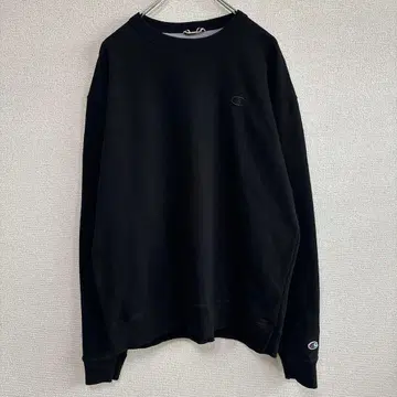 Champion 원포인트 자수 맨투맨 아메카지 스트릿 블랙 L