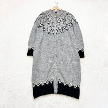 [ 이치 ichi ] 알파카 혼방 롱 니트 가디건 노르딕 페어아일