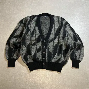 00s archive 모헤어 가디건 니트 올 패턴 블랙