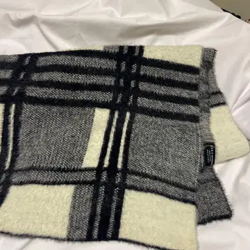 ZARA 체크 무늬 머플러 M 스톨 그레이 계열