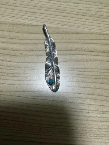 터콰이즈 장식 스털링 실버 깃털 펜던트