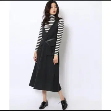 새상품급 MACPHEE 캐시미어 혼방 울 원피스 오버롤 스커트