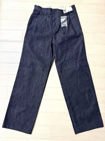 UNIQLO C 턱 스트레이트 팬츠/데님 69 NAVY 사이즈 70