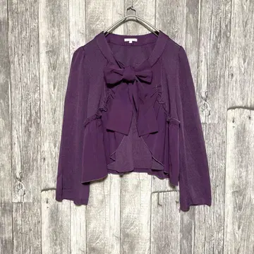 투 비 시크 [ 새상품급 ] 리본 포함 퍼플 가디건