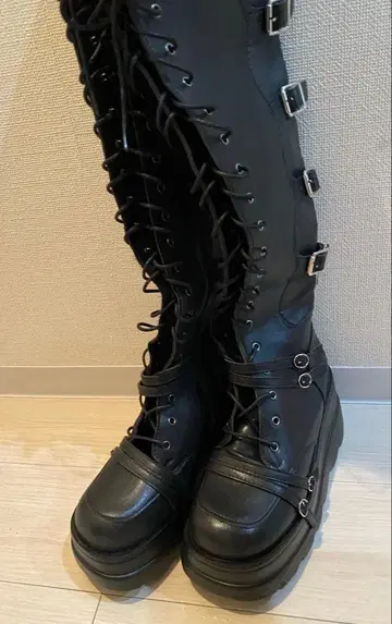 롱 부츠 니하이 부츠 레이스업 고스로리 펑크