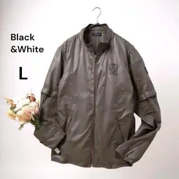 블랙 앤 화이트 나일론 자켓 바람막이 L 골프