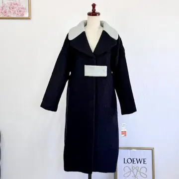 [ REDYAZEL ] 체스터 코트 바이컬러 BIG 네이비 방한 멋쟁이