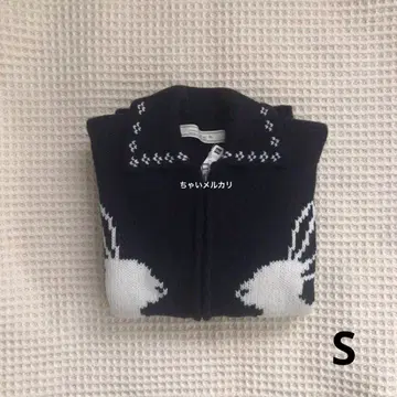 GU 로쿠 풀 집업 니트 자켓 네이비