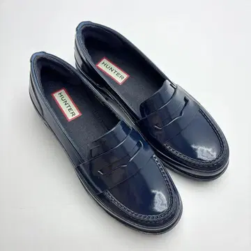 헌터 러버 레인슈즈 코인 로퍼 네이비 22.5cm 방수