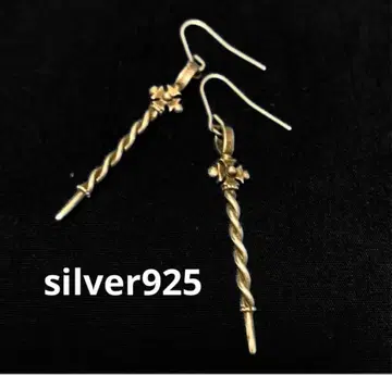 지팡이형 귀걸이 양쪽용 실버 925 핸드메이드