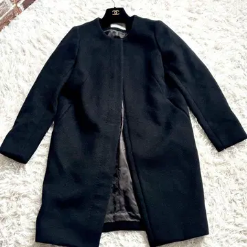 새상품급 두지엠 클라세 울 노카라 코트 블랙