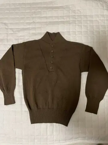 실물 미군 5버튼 하이넥 스웨터 헨리넥 밀리터리 니트