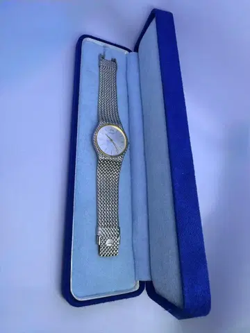 Credor 실버 골드 메쉬 시계