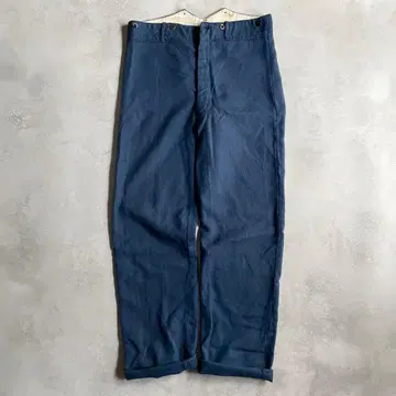 40s Euro Vintage 울 팬츠 세일러 팬츠 마린 블루