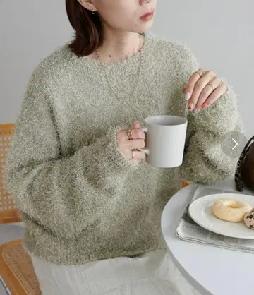 DISCOAT 라메 샤기 숏 풀오버