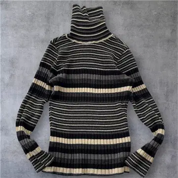 마리끌레르 스포트 터틀넥 리브 니트 골프 M