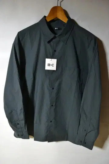 새상품 유니클로C 브로드 오버 사이즈 셔츠 긴팔 다크 그린 L 남성용
