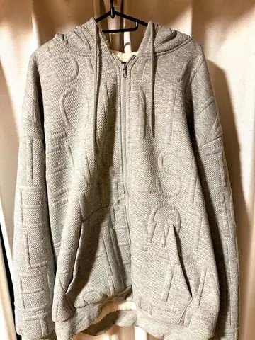 거의 새상품! 그레이 플리스 집업 후드티