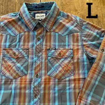 랭글러 플란넬 셔츠 체크 셔츠 긴팔 빈티지 L 레트로