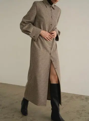 CLANE POWERSHOULDER CHECK SHIRT ONEPIECE