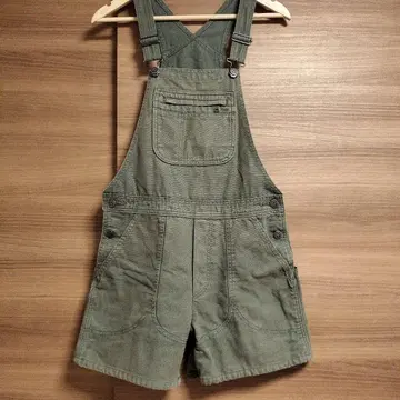 올리브 그린 숏 오버롤