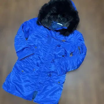 [ DouDou ] 파란 퍼가 달린 모즈 코트