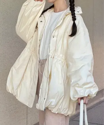 충전솜 드로스트 벌룬 코트