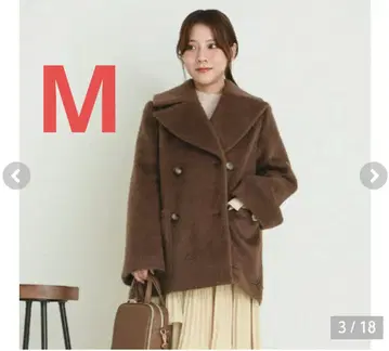 시마무라 yumi 샤기 숏코트 다크 브라운 M 새상품