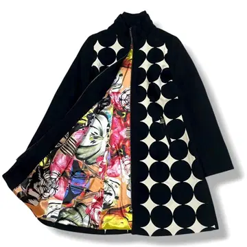 Desigual 데시구알 빅 사이즈 42 도트 무늬 꽃무늬 안감 코트