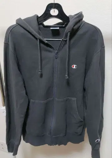 Champion 그레이 집업 후드티 M