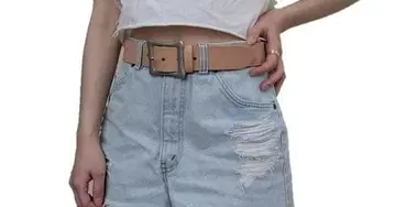 도치기 가죽 벨트 (내추럴) 니켈 바렐 도금 버클 40mm 폭 통가죽