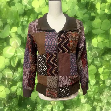 모리걸 히피 에스닉 리버서블 패치워크 자켓