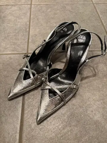 ZARA 힐 샌들 38(24.6cm) 새상품급 힐 높이 10cm