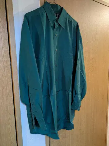 그린 긴팔 셔츠 실크 클럽 실크 셔츠