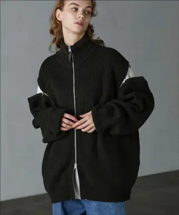 [SERACE] 2way 루즈 지퍼 드라이버즈 니트