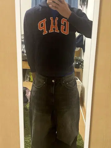 gap 지퍼 후드티 짧은 기장 y2k punkandyo fti